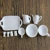 10Pcs/Set Mini White Kitchenware Toys Drink Cups Dish Water Cup And Plate Tableware Miniatures Diy Pretend Play Toys