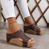 Women Platform Sandals 2025 Summer New Fashion Shoes Designer Outdoor Beach Wedges Sandals Shallow Comfortable Slides Women
