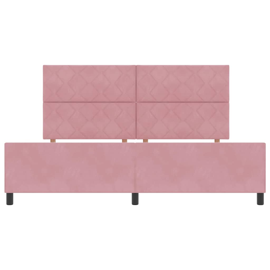 Boxspring Bed with Headboard Pink 200 x 200 cm Velvet