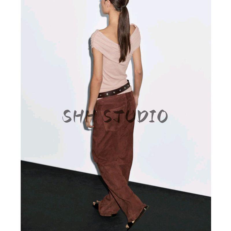 MD Summer New Arrival Women's French Style Design Cotton off-Shoulder T-shirt Tops 6821763 6821763