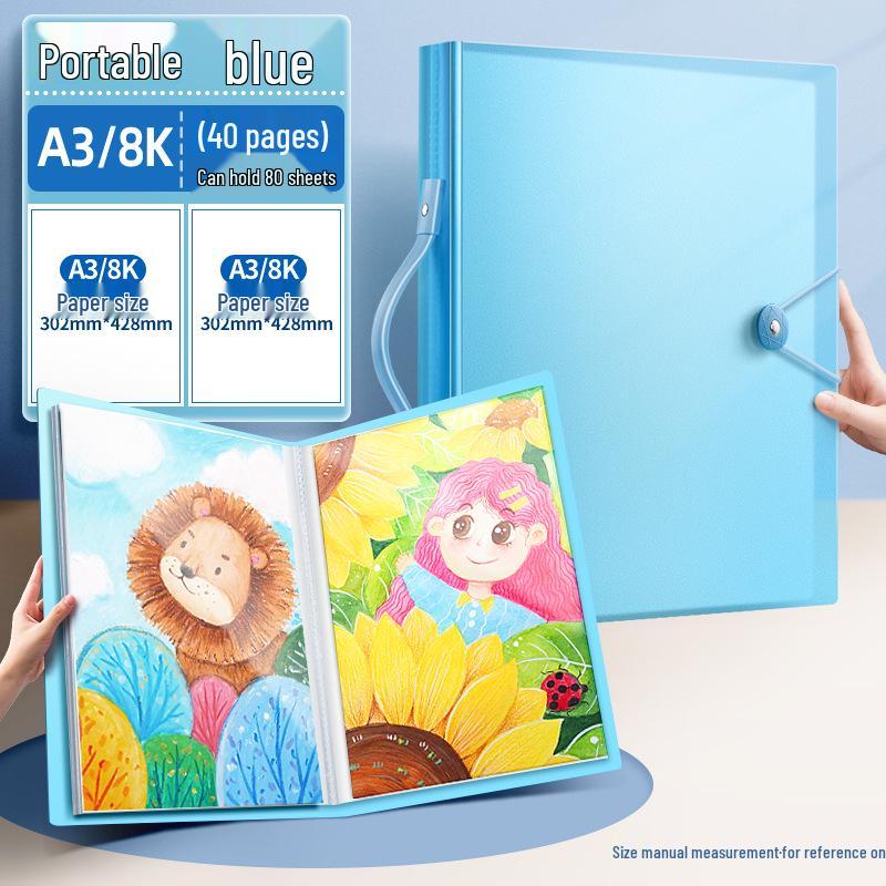 A3 Children's Art Portfolio: 8K Volume for Paintings, Certificates & Drawings
