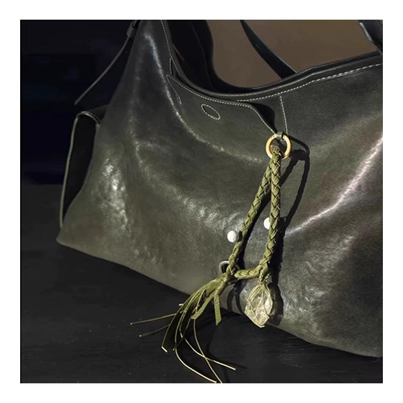 EverToner Braided Rope Keychain for Women Leather Songmont mountain with Matsuyu stone crysta Purse Keys Backpack Pendant