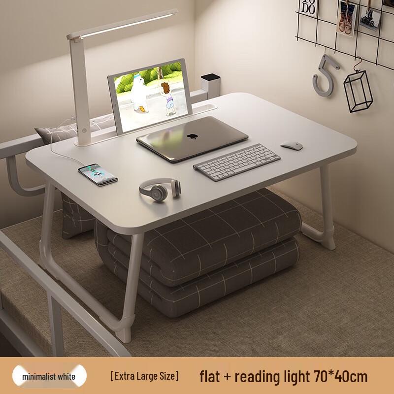 Foldable Bed Table with Integrated Lamp