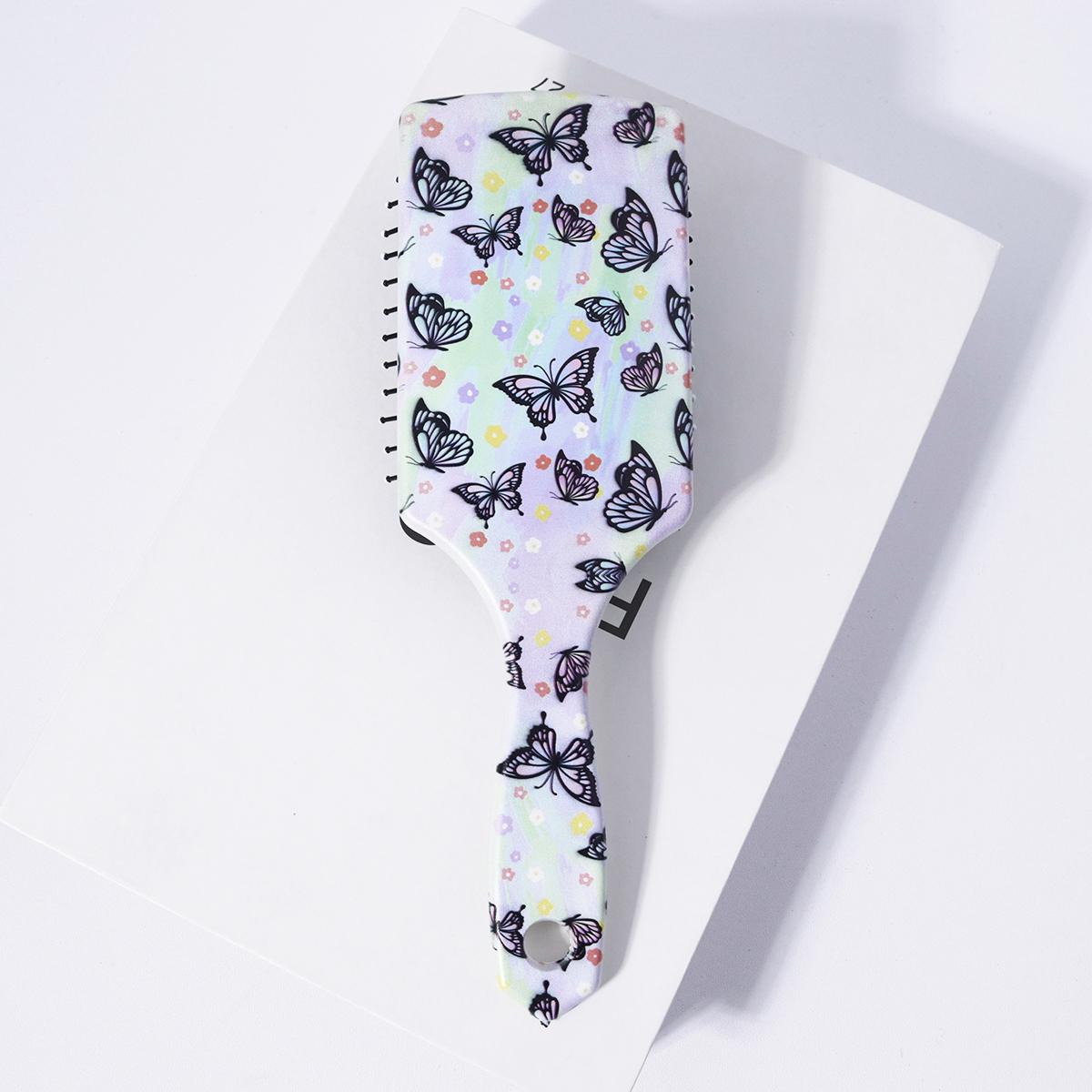 

1 high gloss butterfly pattern air cushion comb, wide teeth, knot breaking and styling tool, suitable for all hair types