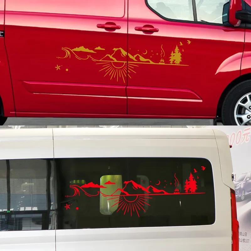 Car Stickers Van Camper Mountain Decal Vinyl Caralife Decoration For Truck Camper RV Bus Caravan Body Auto Tuning Accessories