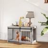 98cm Dog Crate Furniture with Removable Cushion for Large Dogs - Grey