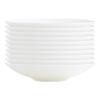 Huihuang Jingdezhen 8-inch Pure White Porcelain Deep Plates (10-Pack)