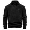 Besticktes Herren-Sweatshirt für Herbst und Winter, Neuheit, Stehkragen, halber Reißverschluss, langärmelig, trendiges, lässiges Fleece-Oberteil