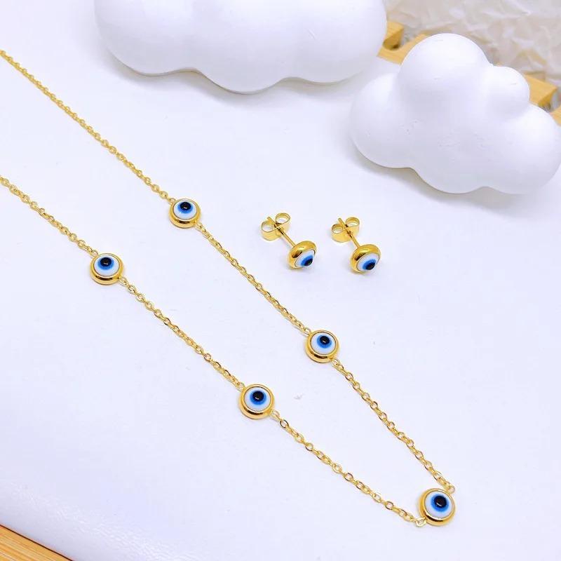 Fashion Women Men Silver Color Gold Stainless Steel Heart Bracelet Necklace Earrings Jewelry Gift