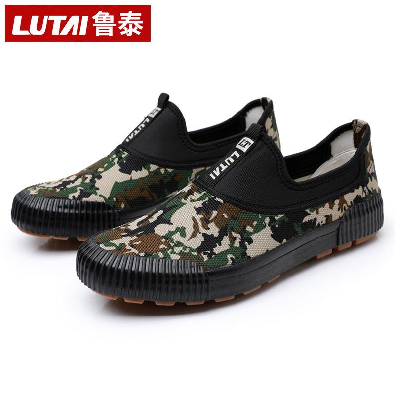 Men's shoes labor insurance shoes liberation shoes men's construction site wear-resistant farmland shoes men's canvas shoes one-pedal casual shoes