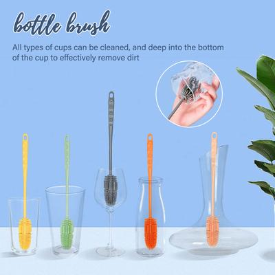Long Handle Baby Bottle Brush,No Dead Corner Silicone Cup Brush,Portable Cup Scrubber,Multifunctional Cup Cleaning Tool