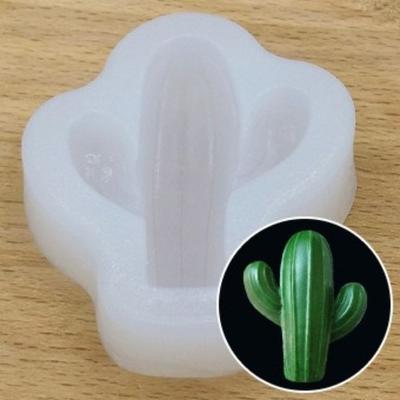 Leicht zu reinigende Silikon-Kerzenform 3D-Pflanzenform Kaktuspflanze Blume Epoxidharzform Verschiedene Sukkulenten Seifenherstellungsform