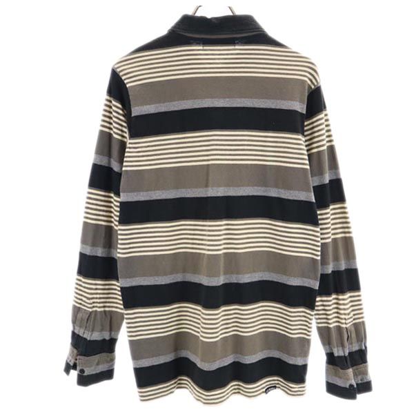 HYSTERIC made in Japan Border Pattern Long sleeve Polo shirt F Black Men's Used
