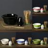 4PCS New Bamboo Ceramic Japanese Matcha Tea Set Food Grade Reusable Matcha Stirring Brush Safe Matcha Whisk