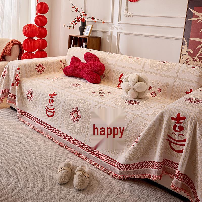 Chenille All-Season Cat Scratch-Resistant Festive Sofa Throw Blanket