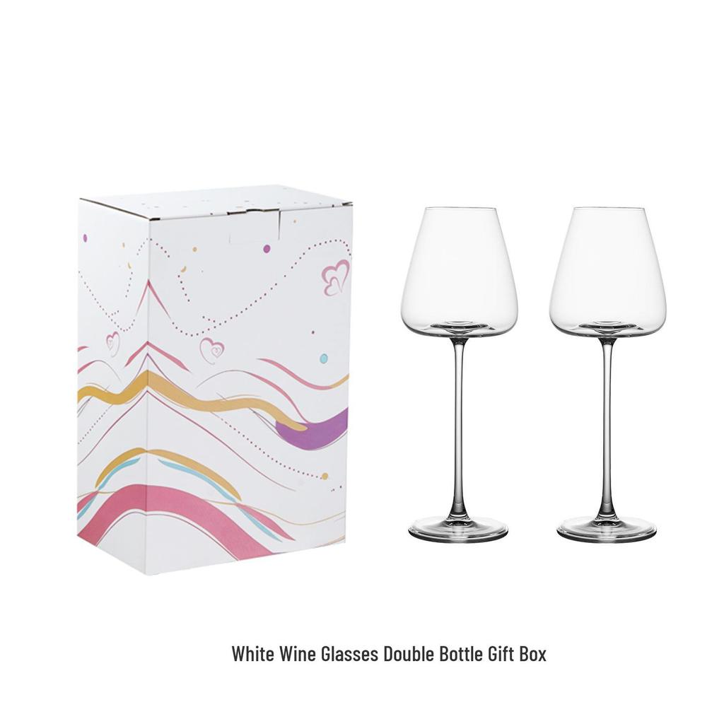 Set di Bicchieri da Vino Rosso Crystal Burgundy a Gambo Alto con Scatola Regalo