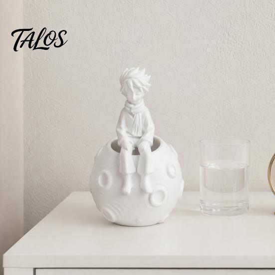Pen Pencil Organizer 3D Printed Little Prince on Planet Holder, Multi-Functional Hollow Storage for Fine Detail Moon Pattern Decor Makeup Brushes,