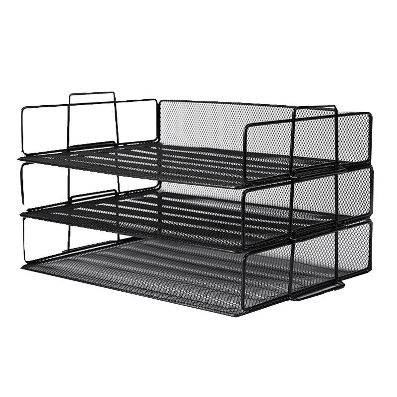 KW-triO 3-Tier Stackable Metal Mesh File Organizer