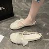 Women's Shoes Single Shoes Gentle Wind Bow Summer Thin Mesh Breathable One Pedal Flat Lazy Maternity Shoes