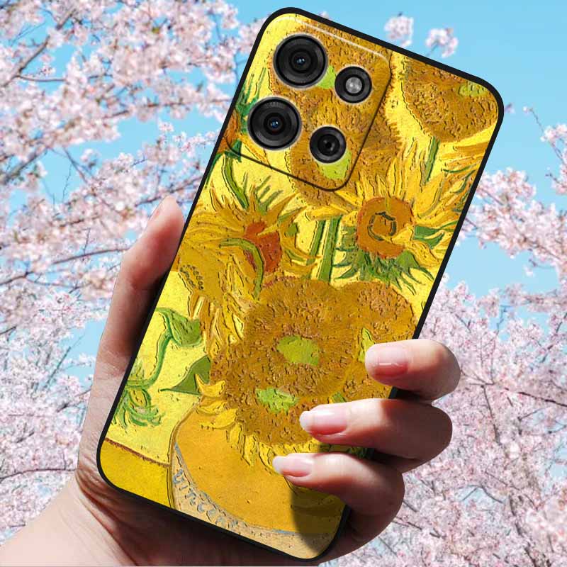 For Motorola Moto G15 4G/ G15 Power/G75 5G 3D Relief Flower Emboss Soft Silicone Cases Back Cover with 3D Flower Patter for G15