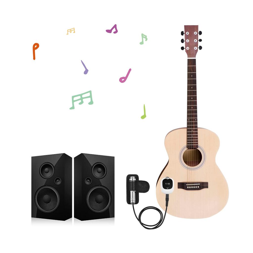 Universeller Piezo-Tonabnehmer, Bohrfreier selbstklebender Piezo-Tonabnehmer für 6,5-mm-Audio-Schnittstellen und Lautsprecher, Multifunktions-Tonabnehmer für Gitarre, Ukulele,