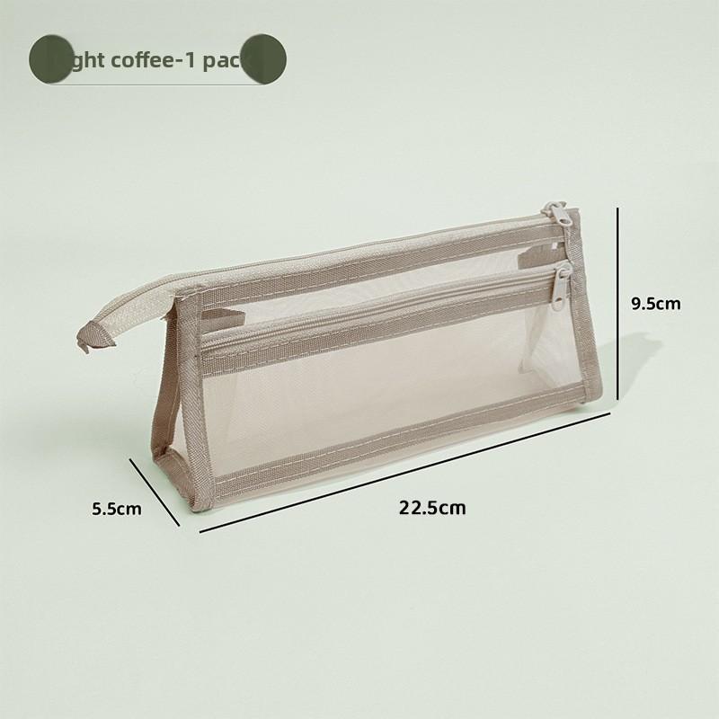 

Двухслойный сетчатый пенал большой вместимости для школьных канцелярских принадлежностей