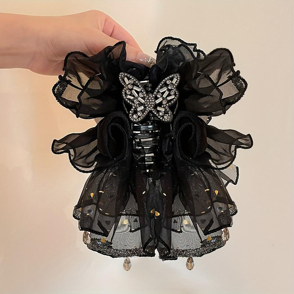 1PC Mesh Butterfly Hair Clip, Women's Fashion Shiny Butterfly Mesh Disc Hair Clip