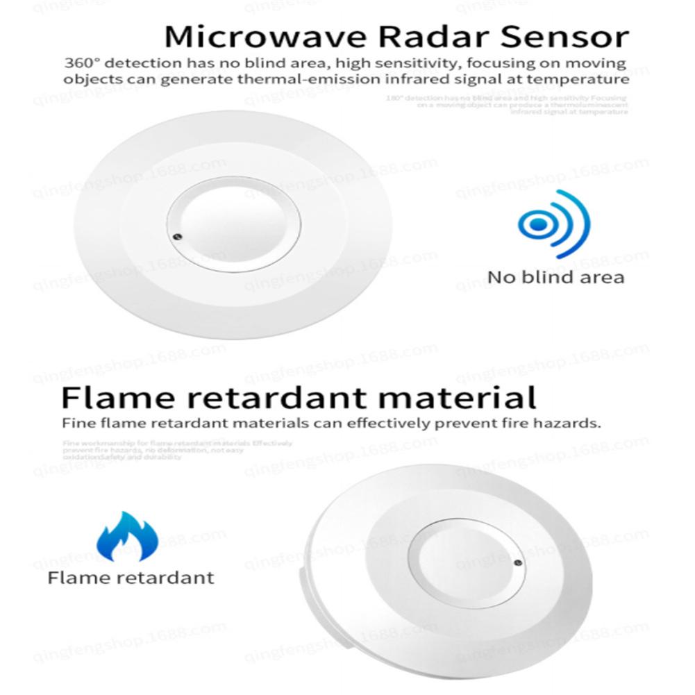 Microwave Sensor Induction  Switch Light 220v Ceiling Mount 5.8g Slim Design White
