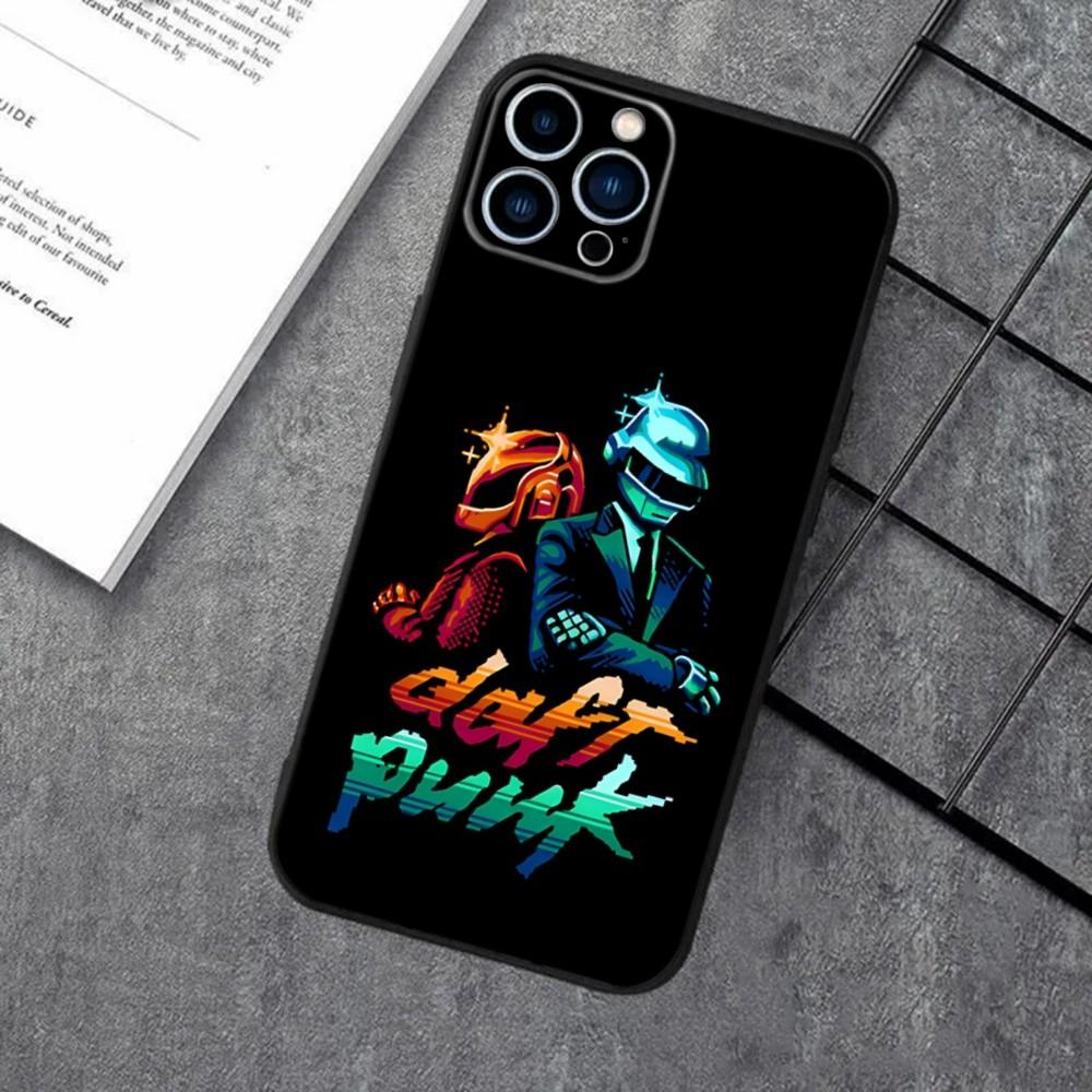 D-Daft Punk Band France Phone Case For Apple iPhone 15,14,13,12,11,XS,XR,X,8,7,Pro,Max,Plus,mini Silicone Black Cover