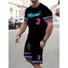 Traje Nuevo de Verano para Hombre - Moda Casual Urbana con Suave, Cómodo, Transpirable y Ligero Estampado de Letras 3D