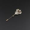 Men's Advanced Retro Breastpin Pin Golden Jewelry Rose Flower Banquet Brooch Stick Corsage Collar Pins Shirt Accessory Gift