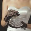 Lace Bridal Gloves with Dot Pattern Easy to Wear Handwear Sheer Gloves for Various Occasion Wedding Ceremony