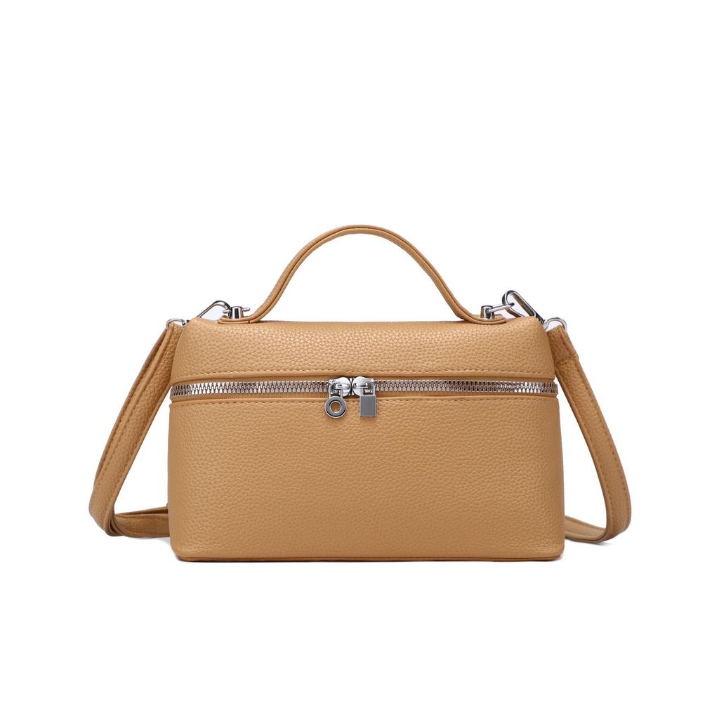 2026 New Women's Bag Fashionable, Fresh, Minimalist Solid Color Textured Single Shoulder Crossbody Handbag Small Square Bag