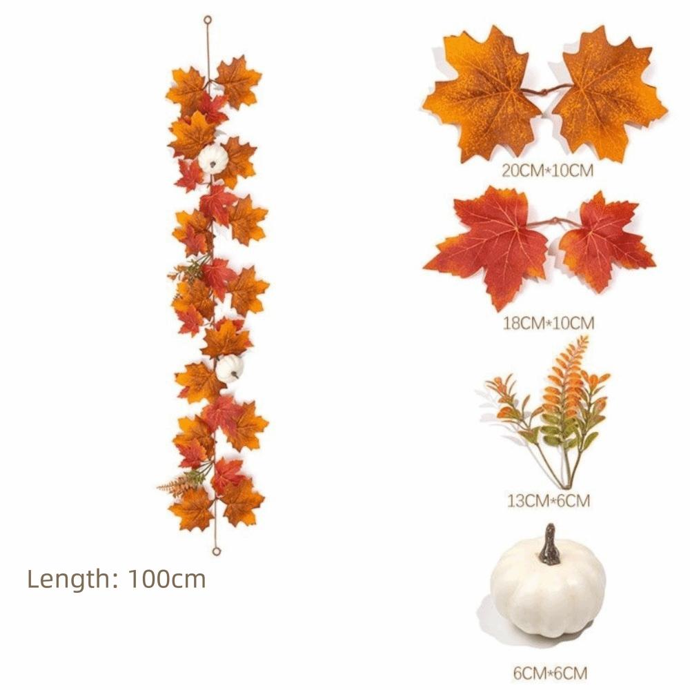 Bright Foliage Artificial Maple Leaf Garland Hanging Autumn Style Decorative Maple Leaf Vine Realistic Appearance