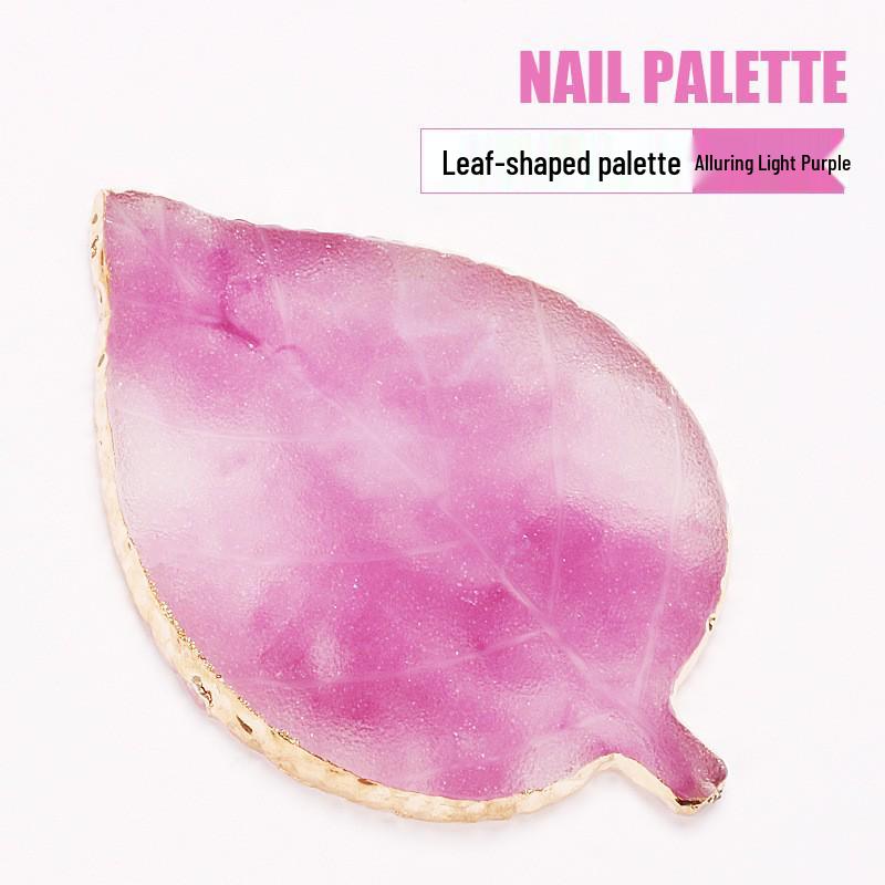 Leaf Resin Agate Nail Art Palette for Painting and Display