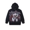 Cross-border trendy brand MIXED & EMOTION ironed diamond letter pattern pullover hooded sweater men's and women's cardigan jacket