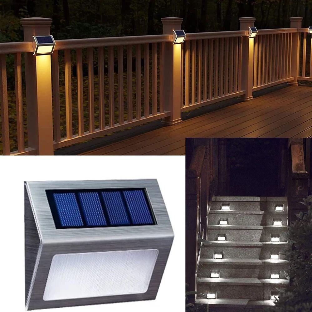 2Pcs White/Warm Light Stainless Steel Stair Lamp Energy Saving Wall Lamp  Terrace Guardrail