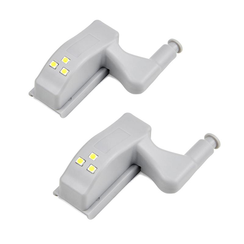 2 stücke Universal LED Schrank Licht Scharnier Sensor Licht Schrank Innen Scharniere Lampe Küche Schlafzimmer Kleiderschrank Nacht Licht Weiß Warm