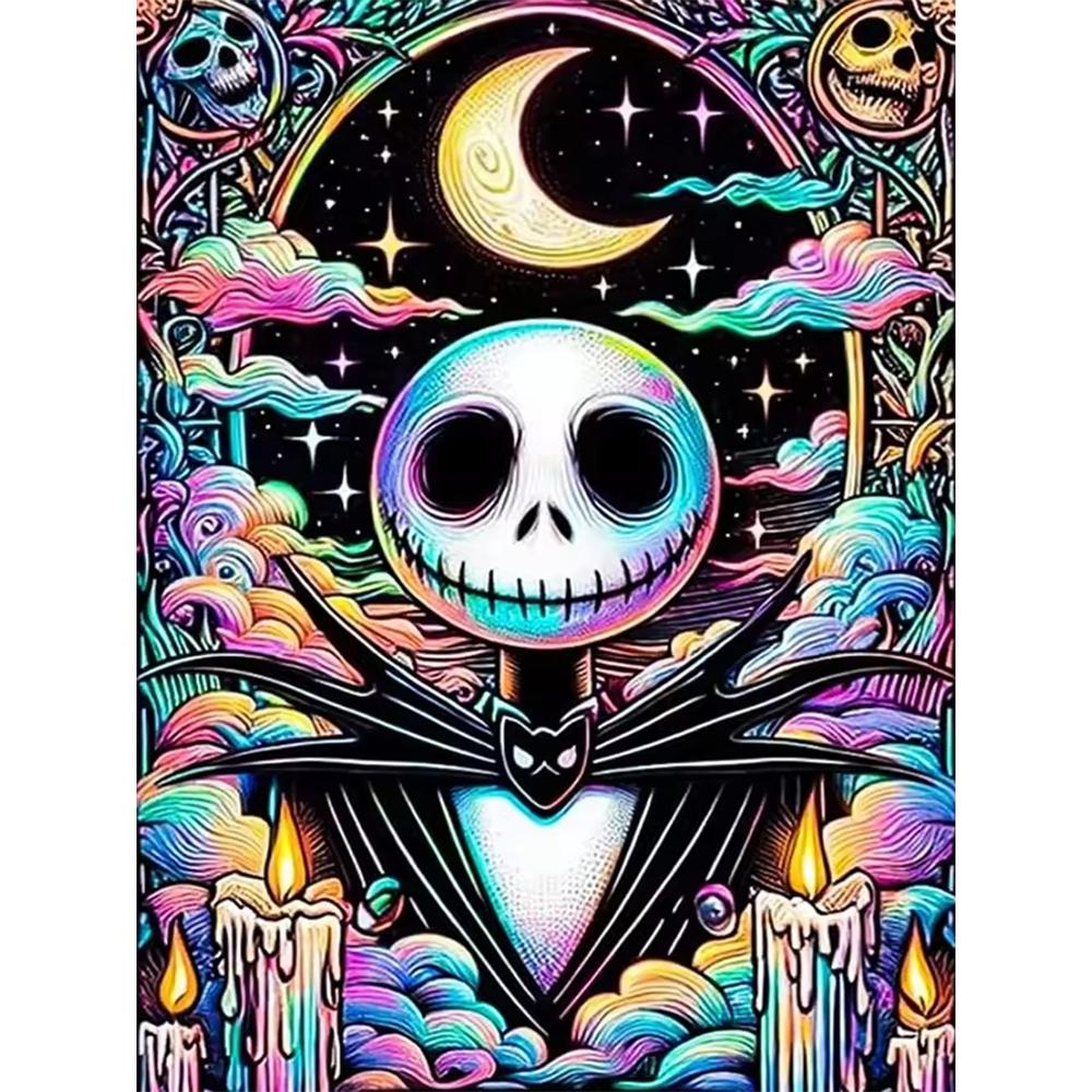 

Disney 5D DIY Diamond Painting Jack Psychedelic Neon Style Illustration Full Round Diamond Mosaic Cartoon Cross Embroidery Art Painting HomeDecoration Round 20x30cm