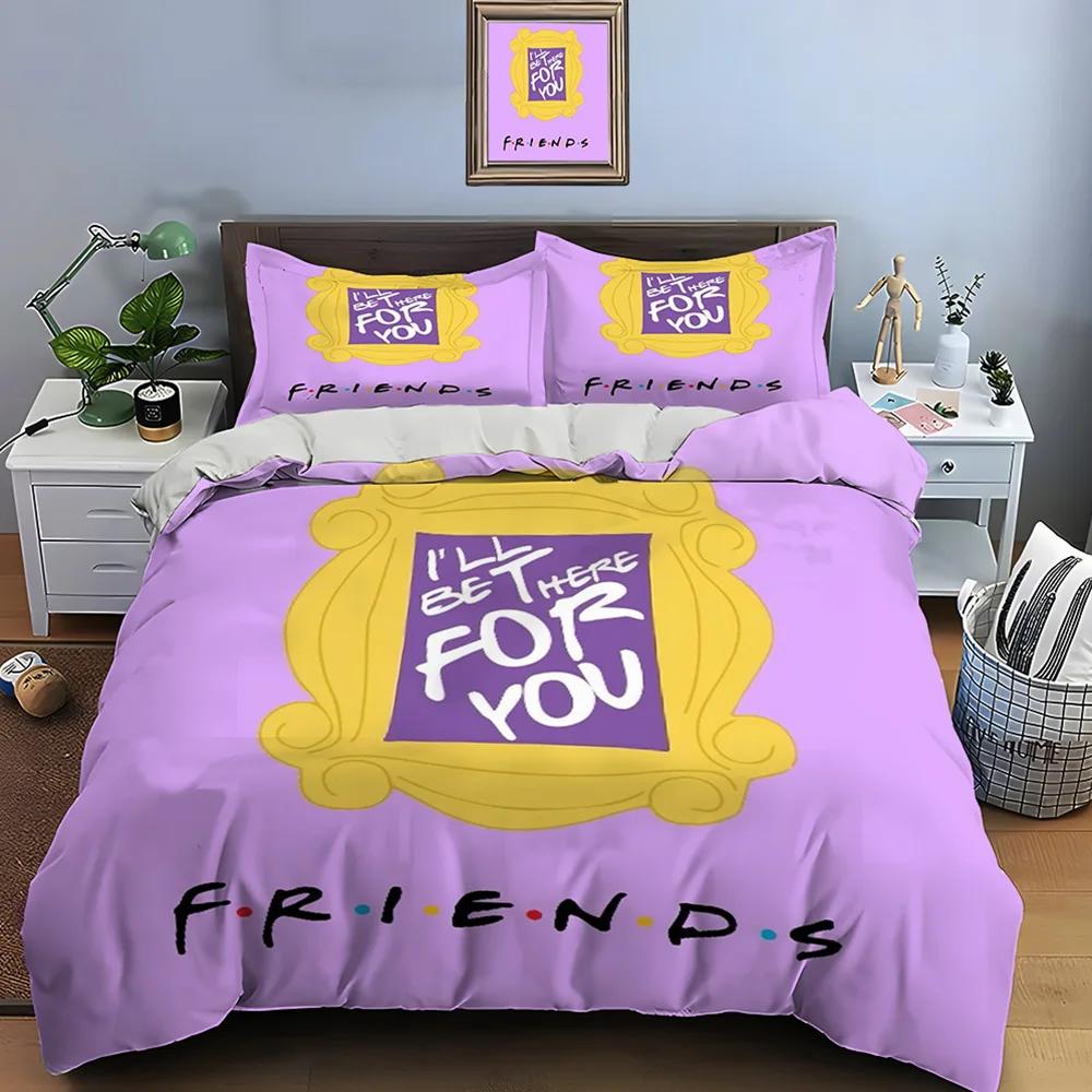 Funny Friends Print Bedding Set Best TV Show Duvet Cover Set Adult and Children Bedding Set Luxury TV Show Pattern