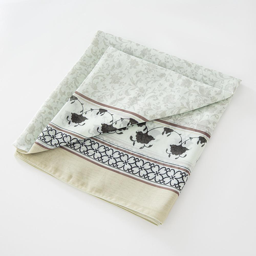 Floral Print Square Scarf with Right Angle Hem