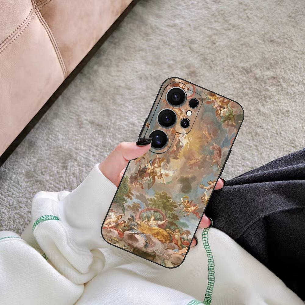 Renaissance Frescoes Phone Case For Samsung S 24 Fe 25 Ultra Plus 20 Lite 21 30 22 23 24 22 Ultra 5G Fundas