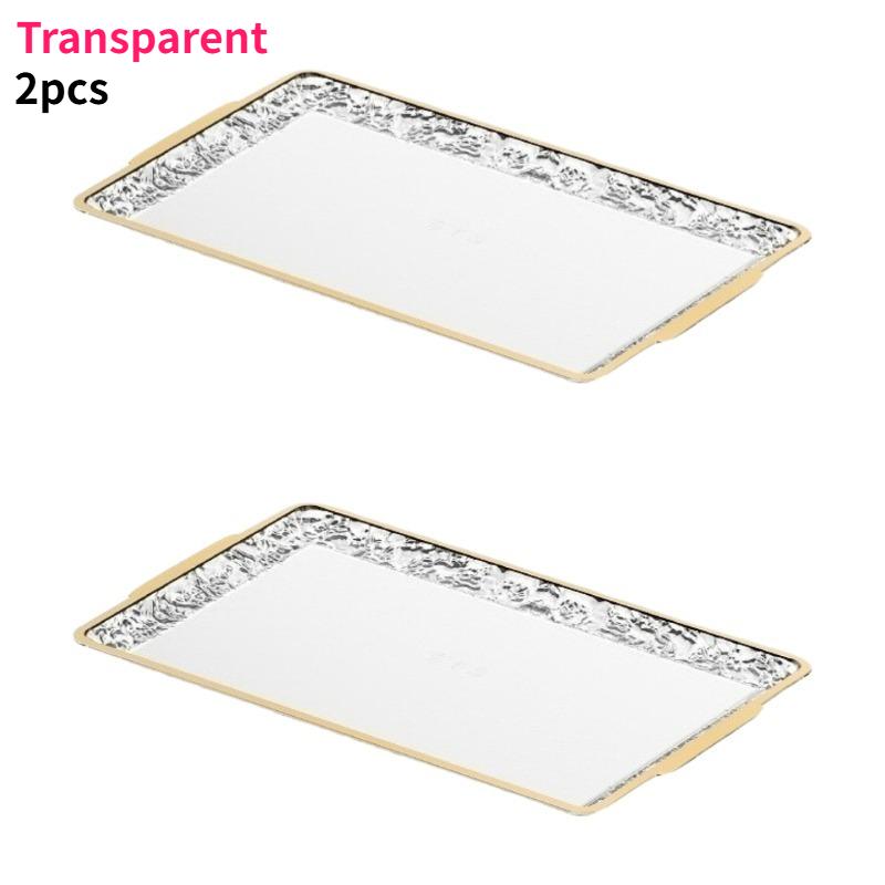 

2 Pack Food Service Tray From Phnom Penh PET Material Offers Larger Capacity Showcase Storing Bread Pastries Fruit Snacks Sweets