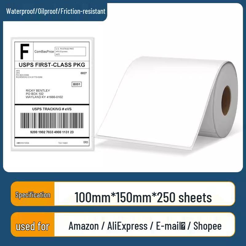 Durable Thermal Barcode Label Stickers, Waterproof & Tearproof, 7020 Adhesive Printing Paper