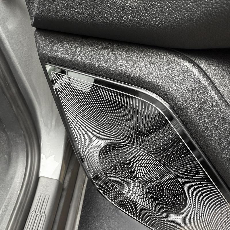 For Chevrolet Equinox 2025 2026 4PCS Black Stainless Steel Car Door Speaker Decoration Cover Trim Interior Accessories