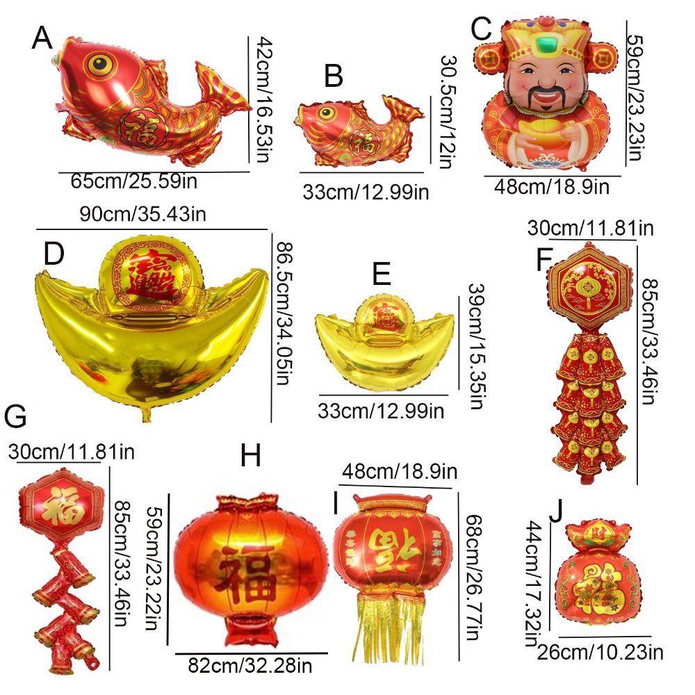 Decorative Chinese New Year Balloon Big Size Maroon Blessing Bag Balloons  Spring Festival