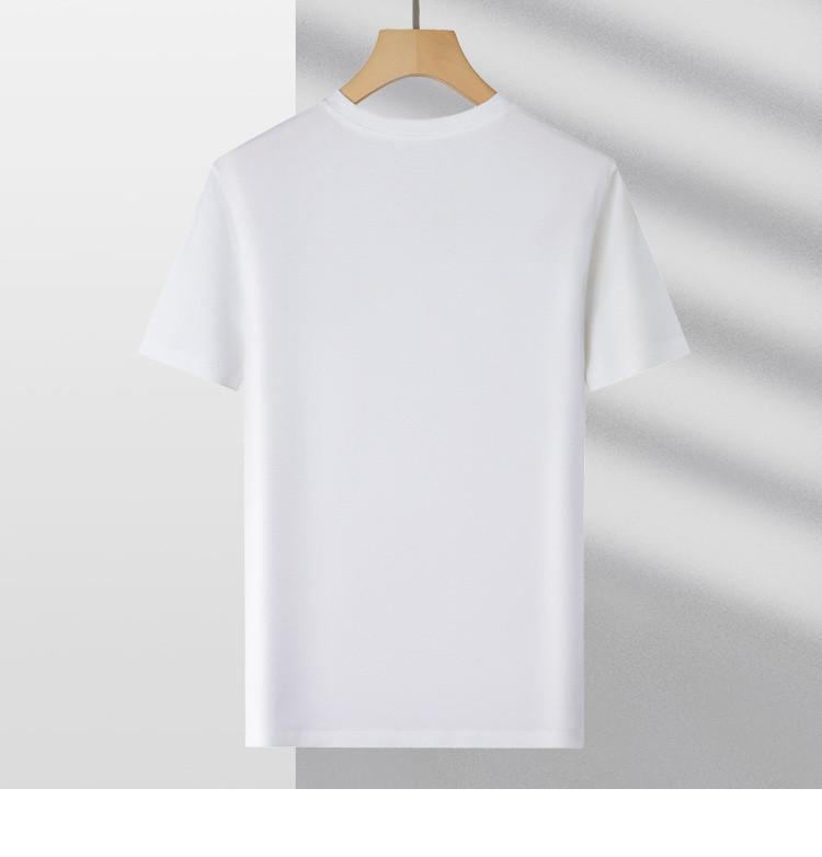 Men's 100% Long Staple Cotton Solid Color Round Neck Short-Sleeved T-Shirt