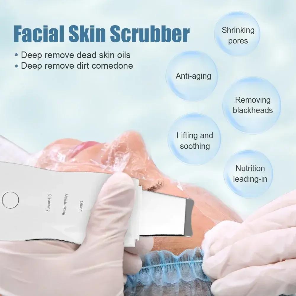 Face Scrubber Skin Spatula Facial Silicone Pore Cleaner Rechargeable for All Skin Types Blackhead Removal Tools for Deep Cleansing & Exfoliation