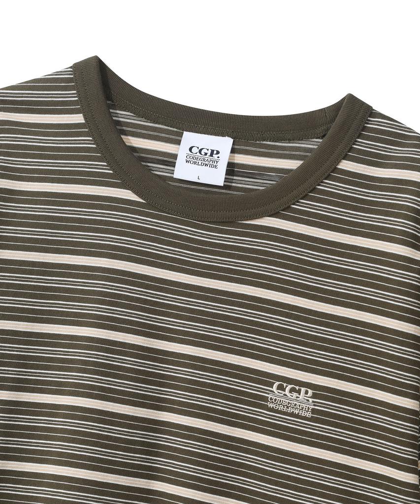 CGP Multi-Stripe Short Sleeve T-Shirt - Khaki