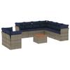VidaXL Salon de Jardin avec Coussins 10 pcs, Canapés de Patio, Ensemble de Meubles, Mobilier de Terrasse Exterieur, Gris 3256047